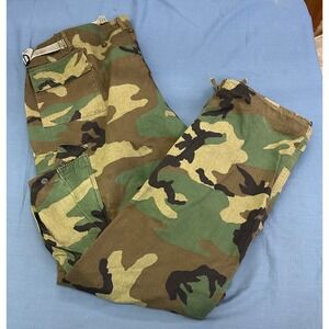 Vintage US Military Woodland Camo Chemical Protective Cargo Pants X-Large 1985